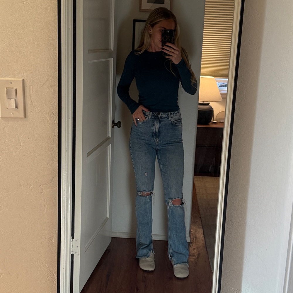 Zara High Waisted Straight Leg Jeans - Picture 6 of 6